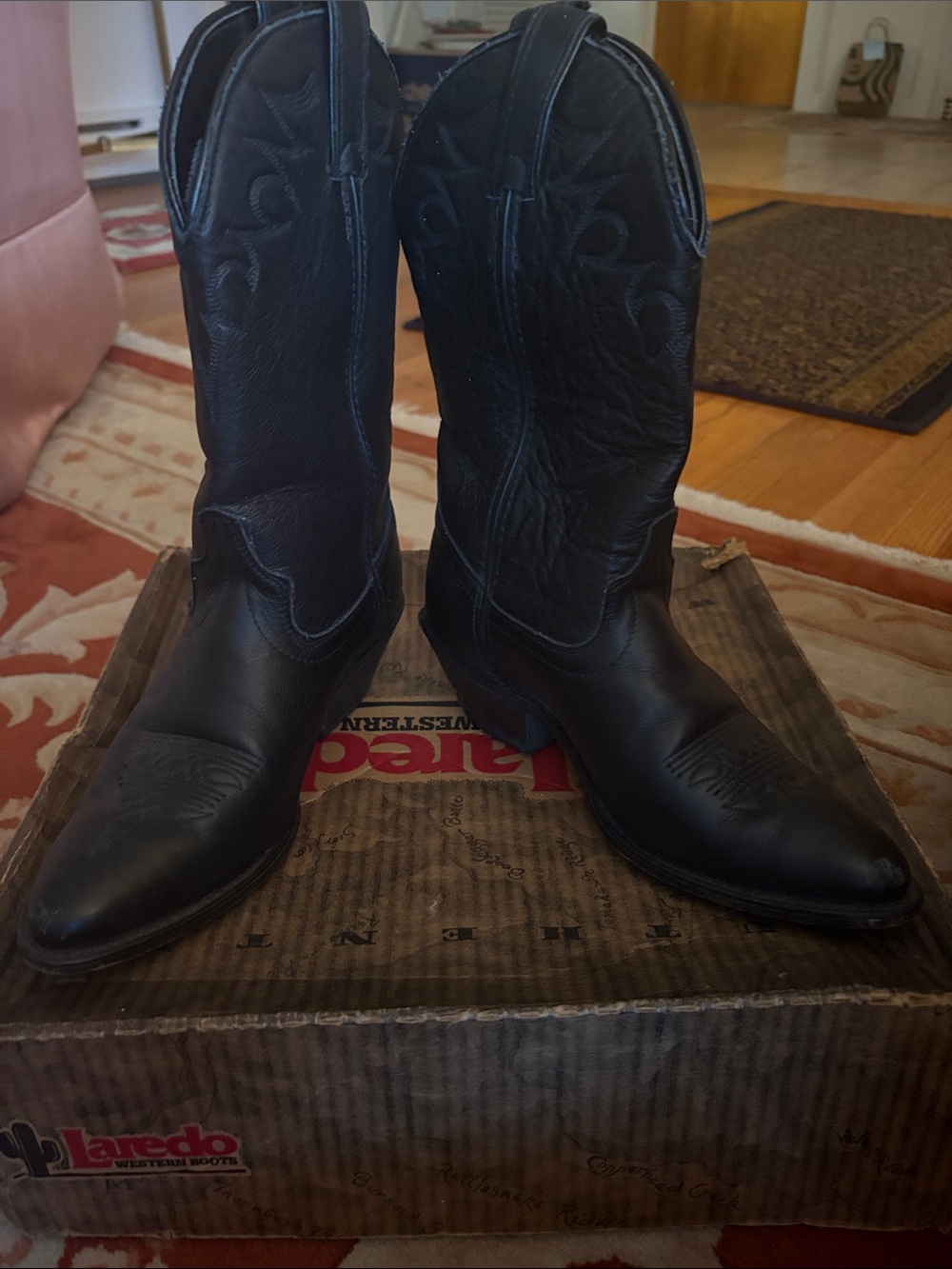 Laredo Black Women's Heeled Western Boots 7M